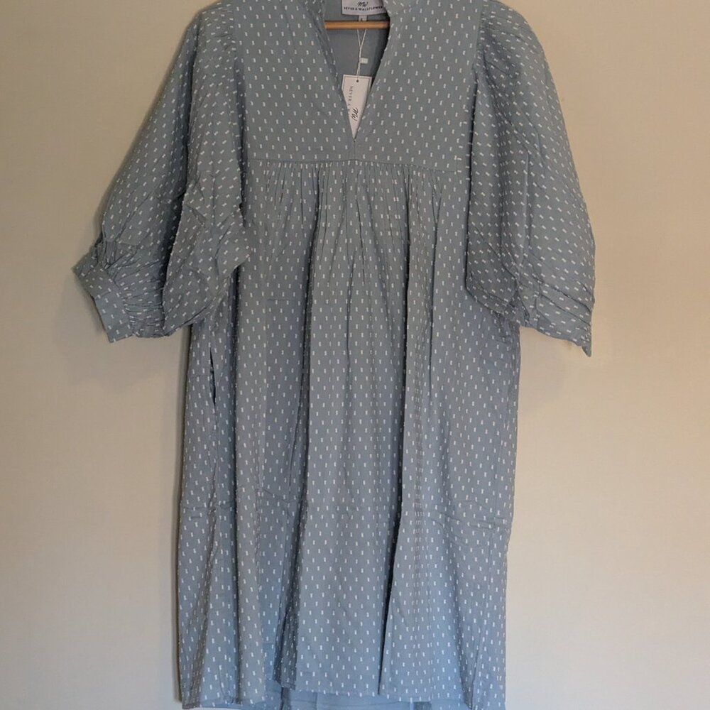 Never A Wallflower - Swiss Dot High Neck Puff Sleeve Minidress NWT - Size L